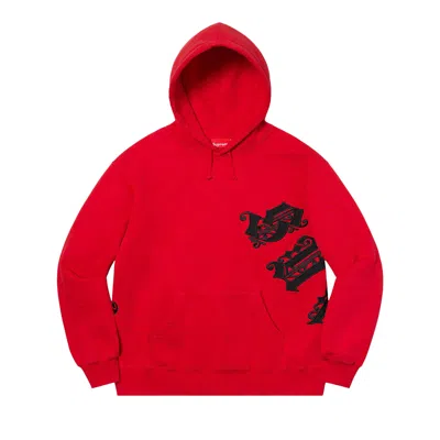 Pre-owned Supreme Old English Wrap Hooded Sweatshirt 'red' | Men's Size M