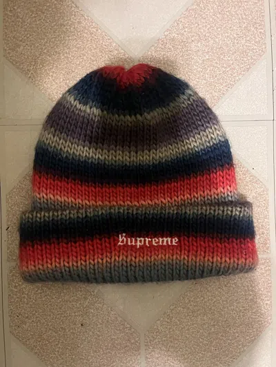 Pre-owned Supreme Ombré Stripe Beanie In Multi