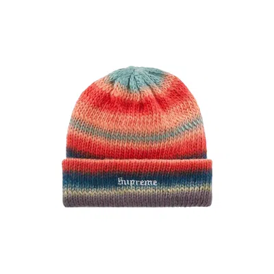 Pre-owned Supreme Ombre Stripe Beanie 'navy' In Blue