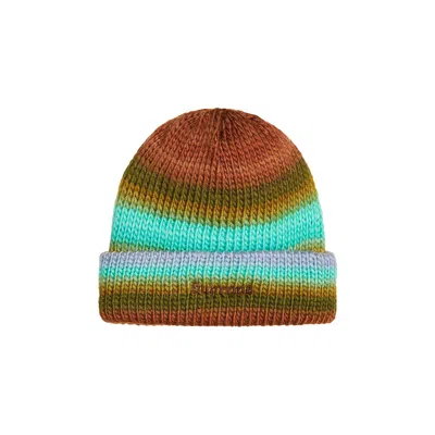 Pre-owned Supreme Ombre Stripe Beanie 'olive' In Green