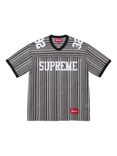 Supreme Open Knit Football T-shirt In Black