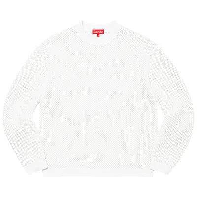 Pre-owned Supreme Open Knit Smallbox Sweater 'white'