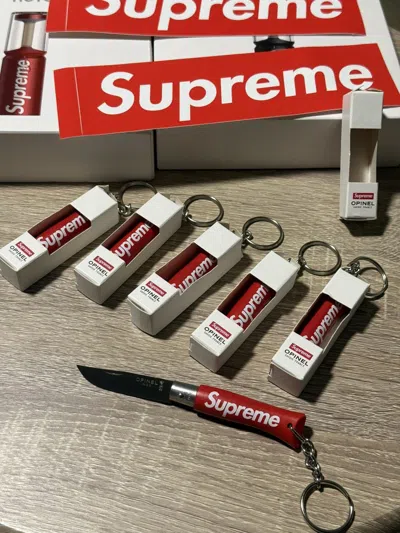 Pre-owned Supreme Opinel No. 4 Knife Keychain Red