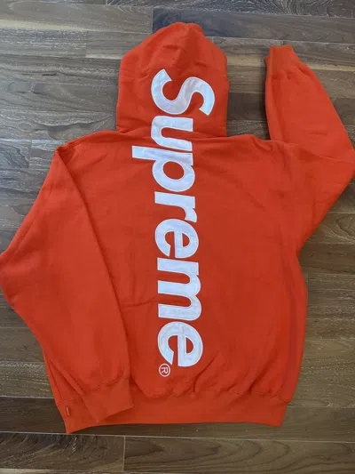 Pre-owned Supreme Orange Satin Logo Hoodie