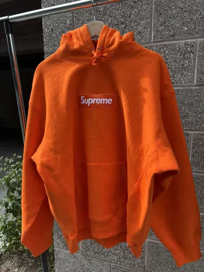 Pre-owned Supreme Orange  Box Logo Hoodie