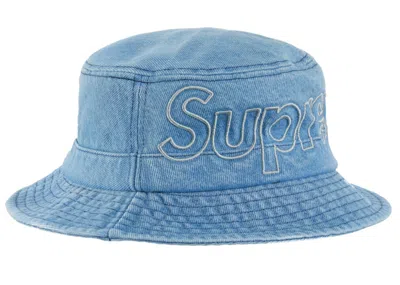 Pre-owned Supreme Outline Crusher Hat In Denim