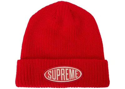 Pre-owned Supreme Oval Patch Beanie In Red