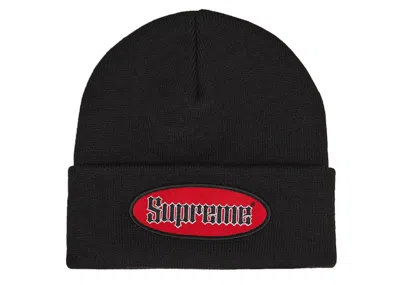 Pre-owned Supreme Oval Patch Beanie (ss22) In Black