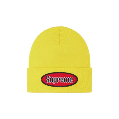 Pre-owned Supreme Oval Patch Beanie 'yellow' | Men's Size Onesize