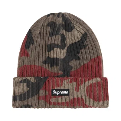Pre-owned Supreme Overdyed Beanie 'red Camo' | Men's Size Onesize