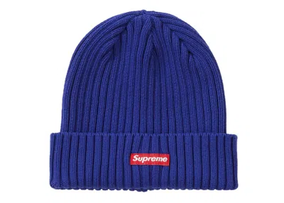 Pre-owned Supreme Overdyed Beanie (ss20) In Dark Royal