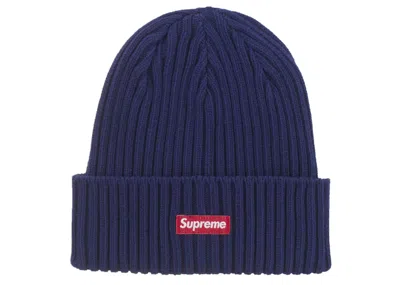 Pre-owned Supreme Overdyed Beanie (ss25) In Navy Blue
