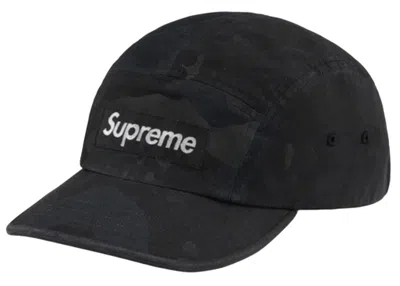 Pre-owned Supreme Overdyed Camo Camp Cap In Black