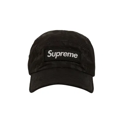Pre-owned Supreme Overdyed Camo Nylon Camp Cap 'black' | Men's Size Onesize