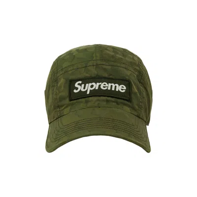 Pre-owned Supreme Overdyed Camo Nylon Camp Cap 'green'