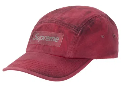 Pre-owned Supreme Overdyed Camp Cap In Red