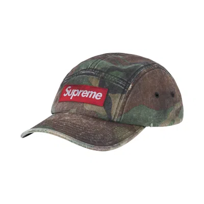 Pre-owned Supreme Overdyed Camp Cap 'woodland Camo' | Green | Men's Size Onesize