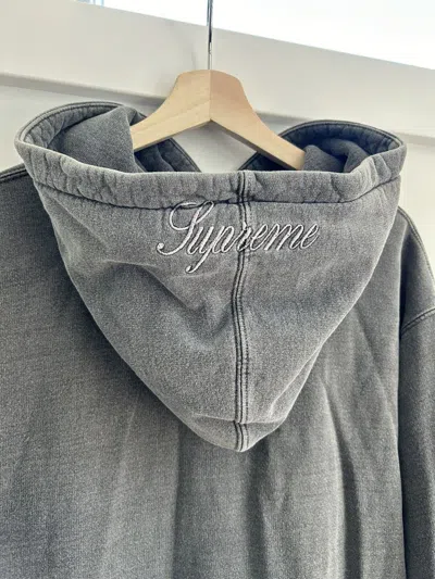 Pre-owned Supreme Overdyed Hoodie Grey L