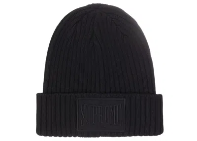 Pre-owned Supreme Overdyed Patch Beanie In Black