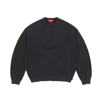 Pre-owned Supreme Overdyed Raised Sweater 'black' | Men's Size M