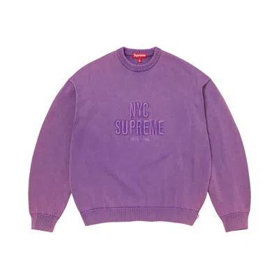 Pre-owned Supreme Overdyed Raised Sweater 'purple' | Men's Size Xl