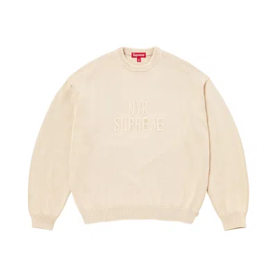 Pre-owned Supreme Overdyed Raised Sweater 'stone' | Grey | Men's Size M In Gray