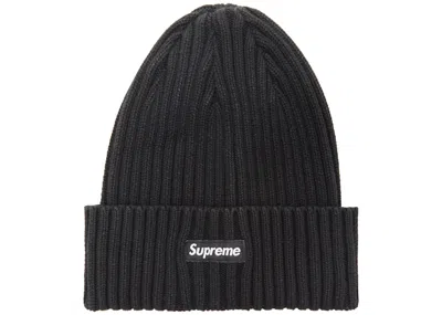 Pre-owned Supreme Overdyed Ribbed Beanie (ss18) In Washed Black