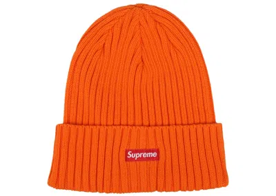 Pre-owned Supreme Overdyed Ribbed Beanie (ss18) In Washed Orange