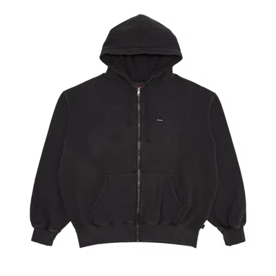 Pre-owned Supreme Overdyed Small Box Zip Up Hooded Sweatshirt 'black'