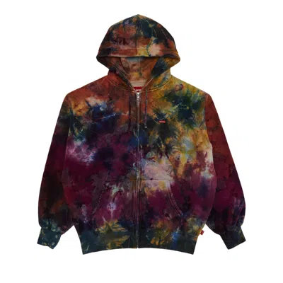 Pre-owned Supreme Overdyed Small Box Zip Up Hooded Sweatshirt 'multicolor' In Multi-color