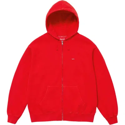 Supreme Overdyed Small Box Zip Up Hooded Sweatshirt 'red'