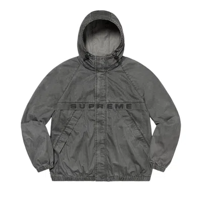 Pre-owned Supreme Overdyed Twill Hooded Jacket 'black' | Men's Size Xl