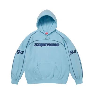 Pre-owned Supreme Overlock Hooded Sweatshirt 'light Blue' | Men's Size S