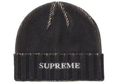 Pre-owned Supreme Overprint Beanie In Black