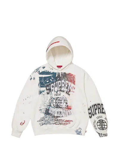 Supreme Overprint Hoodie In Neutral