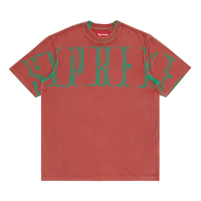 Pre-owned Supreme Overprint Knockout Short-sleeve Top 'bright Red'