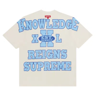 Pre-owned Supreme Overprint Knowledge Short-sleeve Top 'cream' | Men's Size S