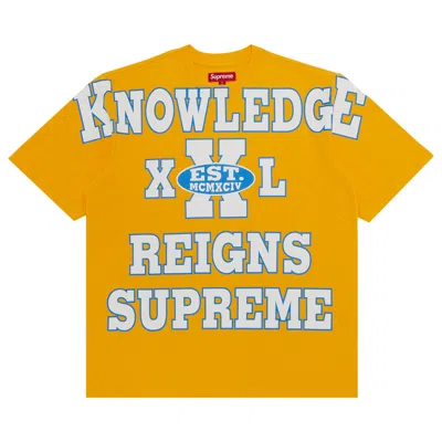 Pre-owned Supreme Overprint Knowledge Short-sleeve Top 'gold'