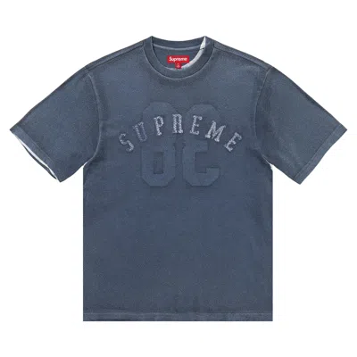Pre-owned Supreme Overprint Short-sleeve Top 'navy' | Blue | Men's Size L