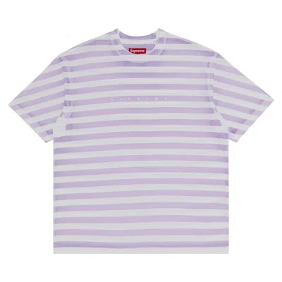 Pre-owned Supreme Overprint Stripe Short-sleeve Top 'lavender' | Purple | Men's Size M