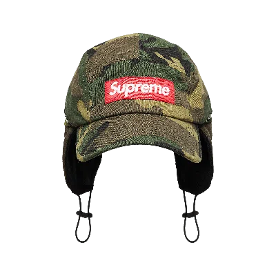 Pre-owned Supreme Packable Ear Flap Camp Cap 'woodland Camo' In Multi-color