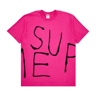Pre-owned Supreme Painted Tee 'fuchsia' | Pink | Men's Size L