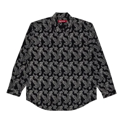 Pre-owned Supreme Paisley Flannel Shirt 'black' | Men's Size M