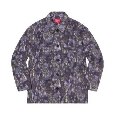 Pre-owned Supreme Paisley Fleece Shirt 'purple' | Men's Size M