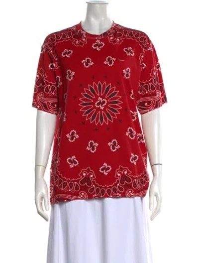Pre-owned Supreme Paisley Print Crew Neck T-shirt In Red