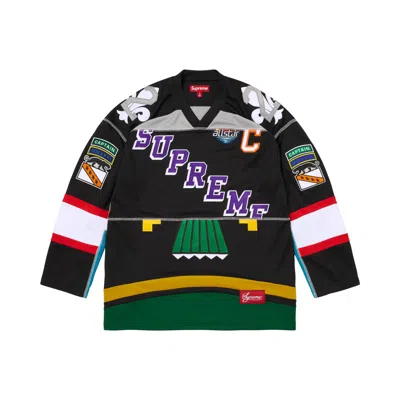 Pre-owned Supreme Paneled Hockey Jersey 'black' | Men's Size M