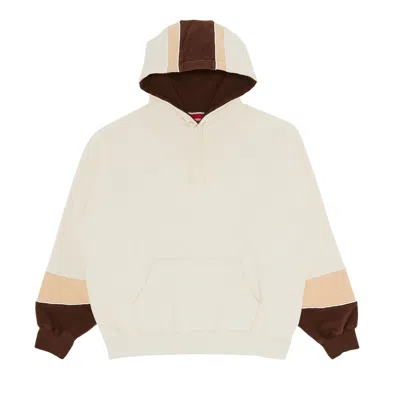 Pre-owned Supreme Paneled Hooded Sweatshirt 'natural' | Cream | Men's Size M
