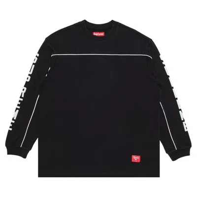 Pre-owned Supreme Paneled Piping Long-sleeve Top 'black' | Men's Size Xl