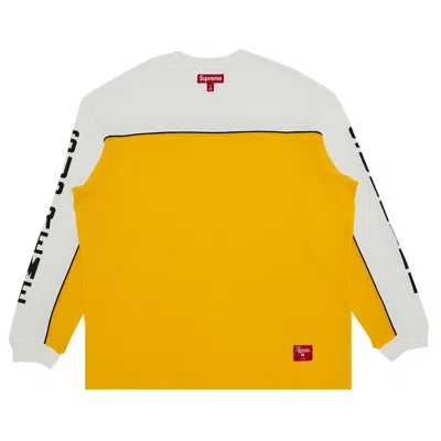 Pre-owned Supreme Paneled Piping Long-sleeve Top 'yellow' | Men's Size L