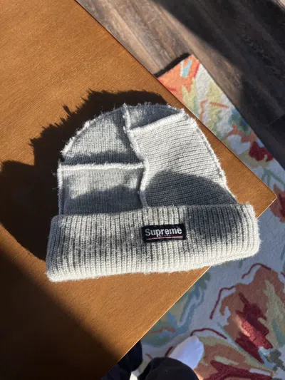 Pre-owned Supreme Paneled Sealed Beanie Fw20 Grey